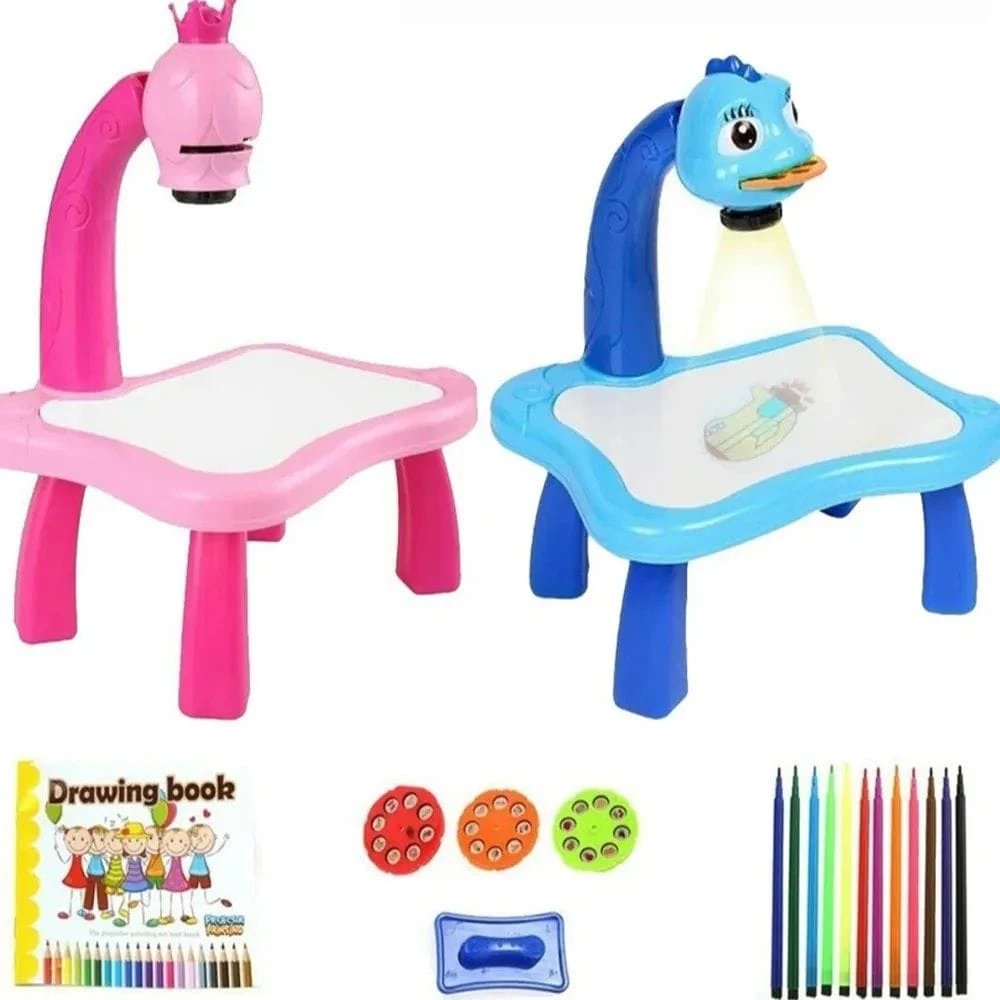 Kids Drawing Projector Toy Trace & Draw Projector Board Tracing Desk Learn to Draw Sketch Art Set