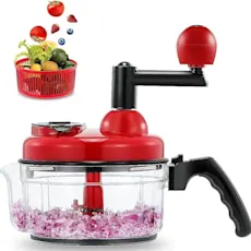 10 Functions Manual Food Chopper 🥕 - Vegetable Chopper, Salad Spinner, Mixer | No Electricity Needed | Kitchen Essential, Skincare