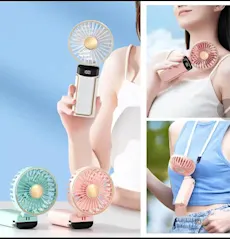 ✨ Smart Digital Display Handheld Fan – Portable, Foldable, 3-in-1 Personal Cooling | Neck Fan for Outdoor Use | Heating, Cooling & Humidifiers