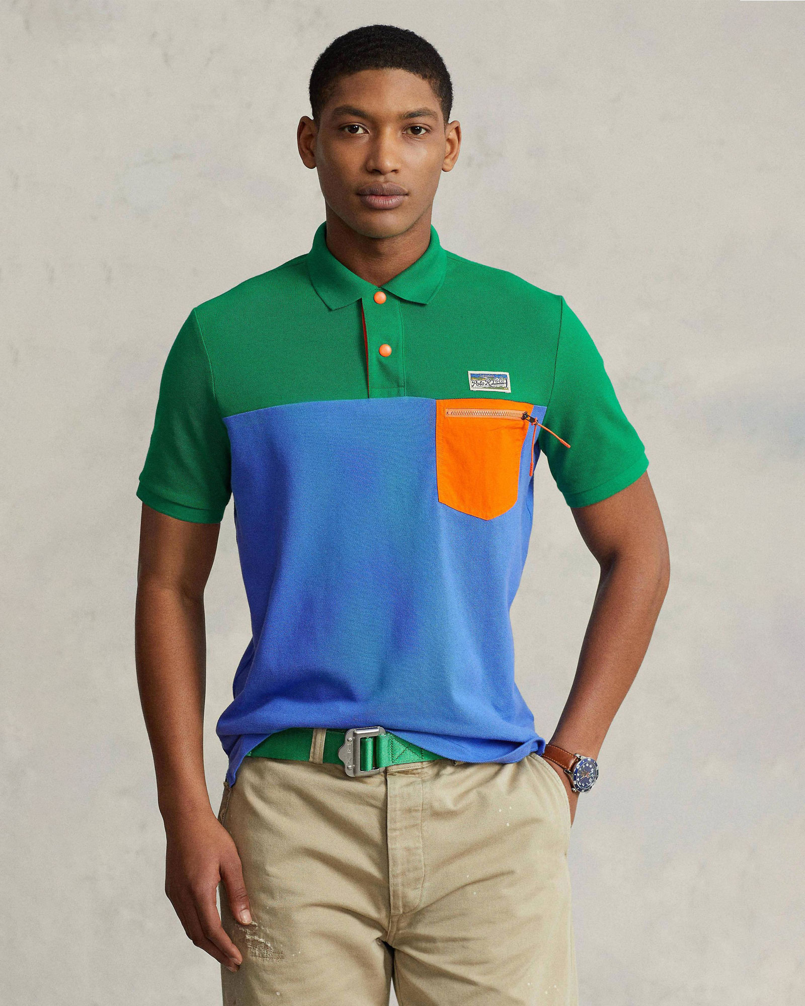 Classic Fit Mesh Graphic Polo