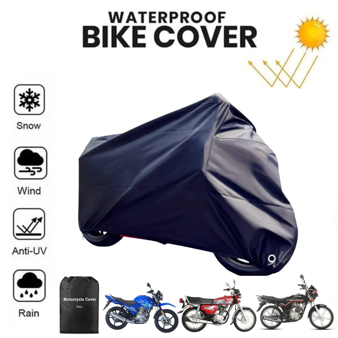 Full Size 70/125cc Bike Cover Waterproof Dustproof Scratch Resistant Motorcycle Parking Cover