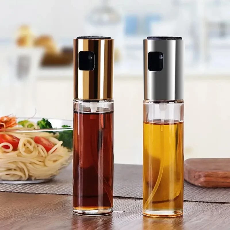 Kitchen Push Type Oil Sprayer Bottle Olive Oil Dispenser Pump Spray Bottle Leak-Proof BBQ Grill Cooking Oil Sprayer