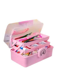 Omega Collection 🎨 3-Tier Expandable Art & Craft Storage Box - Premium Organizer for Art Supplies, Crafting Essentials & Stationery | BPA-Free