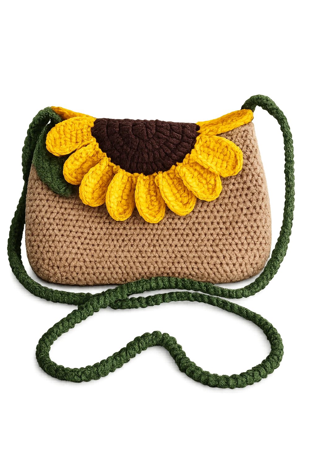 Handcrafted Sunflower Crochet Crossbody Bag