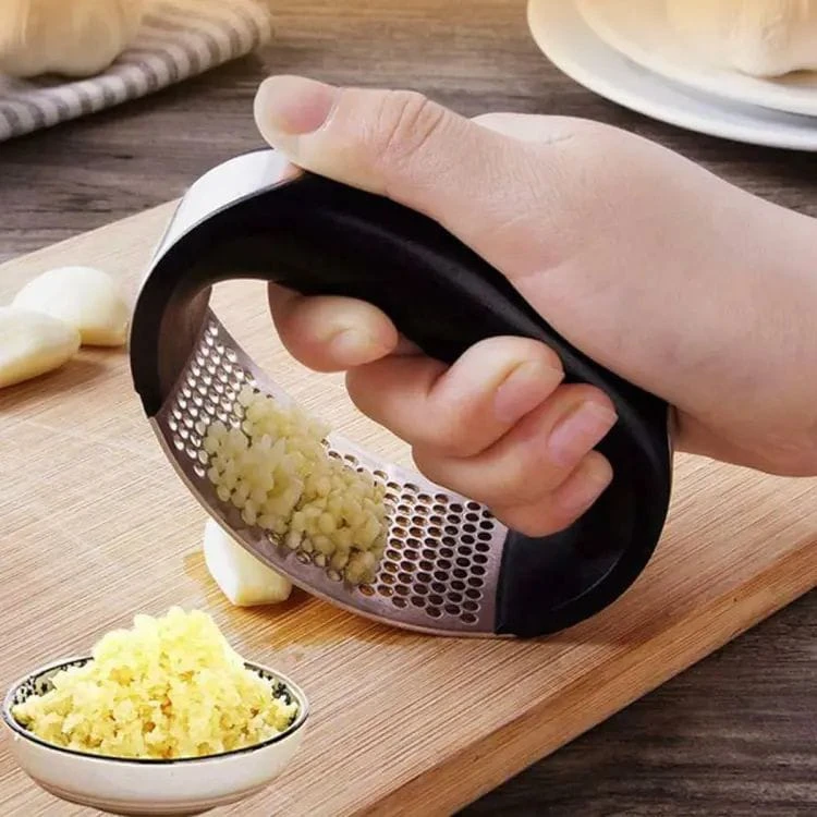 Stainless Steel Garlic Press Rocker Manual Garlic Crusher Masher Ginger Chopper Hand Press Kitchen Tool
