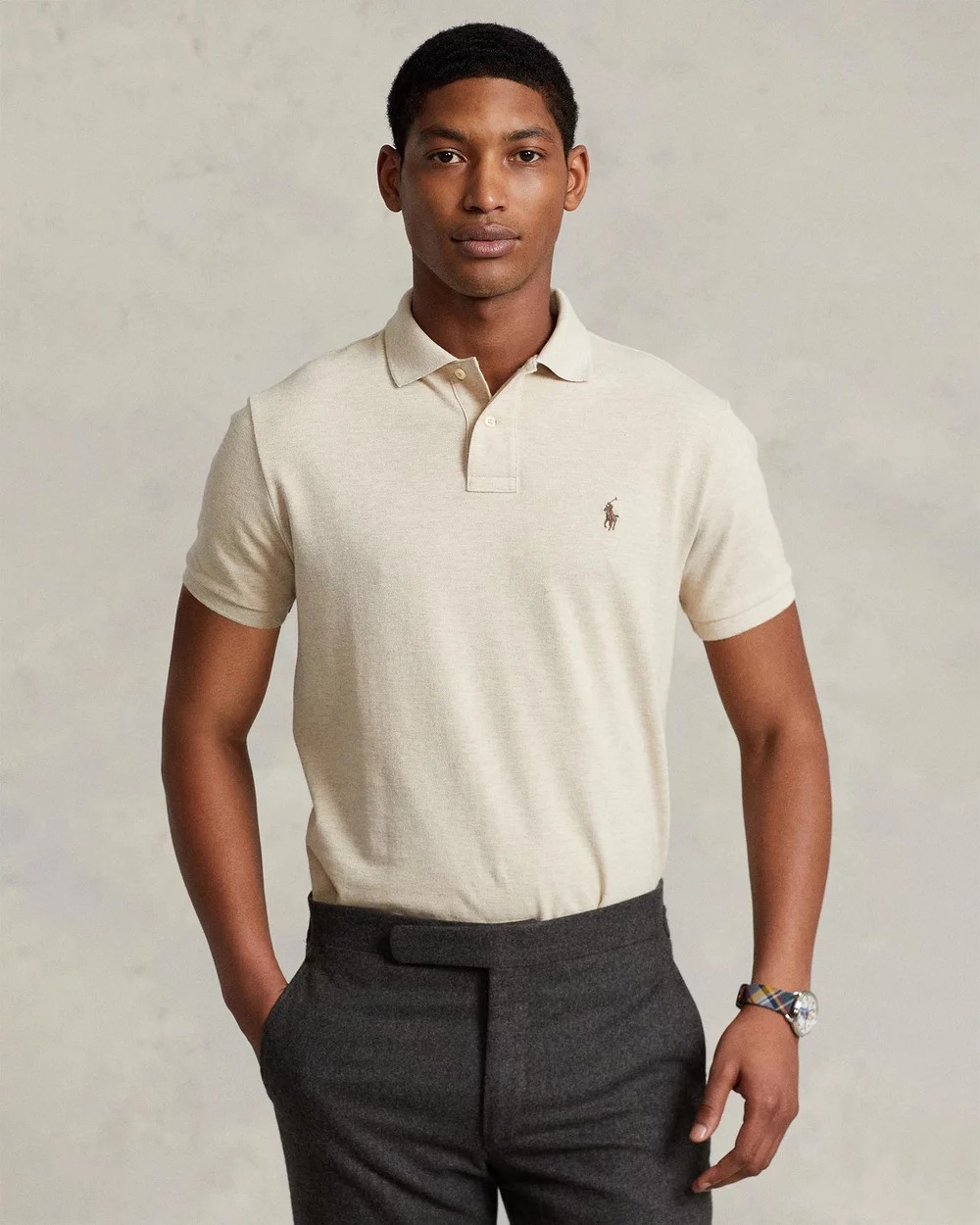 Classic Fit Mesh Graphic Polo