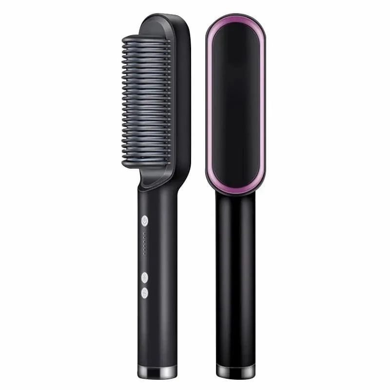 909 Electric Hair Straightener Brush Comb Style Hair Styling Brush for Girls Multi Color