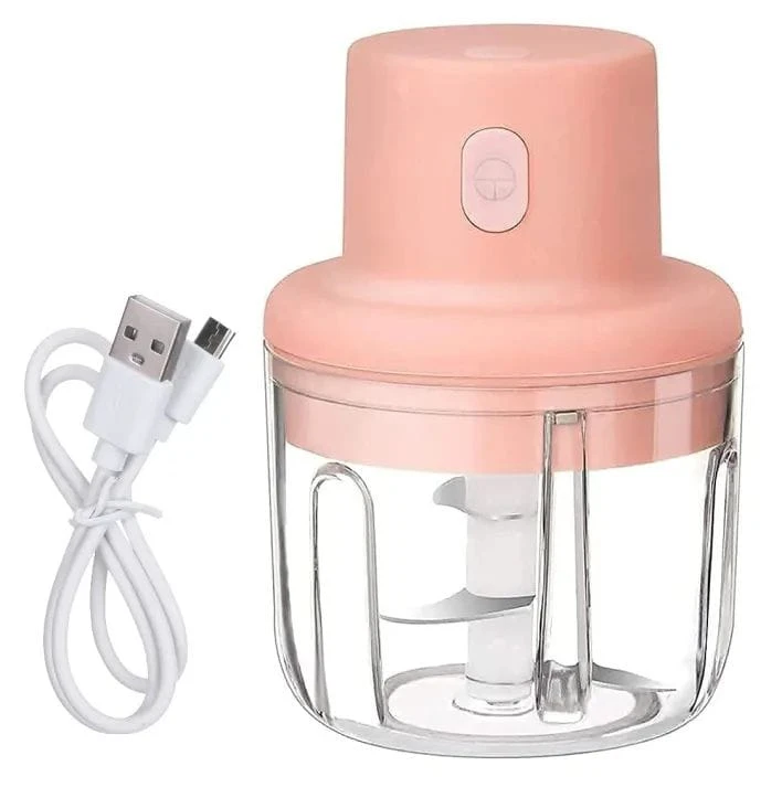 Portable Electric USB Rechargeable Food Chopper Mini Cordless Garlic Onion Vegetable Fruit Mincer Grinder