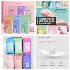 ✨ Mini Cleaning Wipes - Pack of 8 (64 Wipes Total) - Random Color | Skincare Essentials for Quick Cleanups