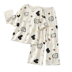 Relax Fit Oversized T-Shirt & Trouser Set 👚 - Women & Girls Cotton Loungewear | Summer Sleepwear Suit