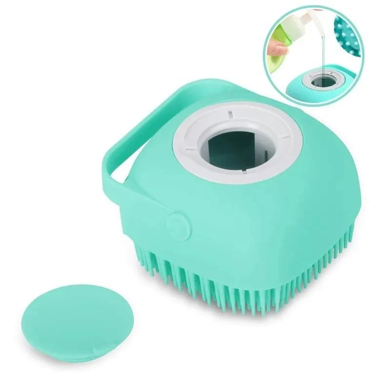 2PC Silicone Bath Body Brush with Soap Dispenser 2-in-1 Soft Exfoliating Shower Scrub Brush & Massager