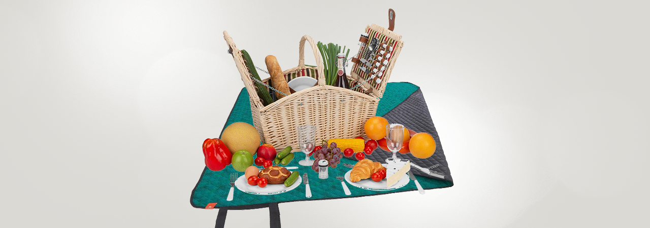Picknick-Set mit Decke und Korb