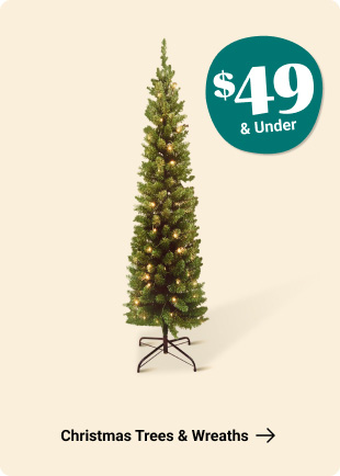 Christmas Trees & Wreaths. $49 & Under