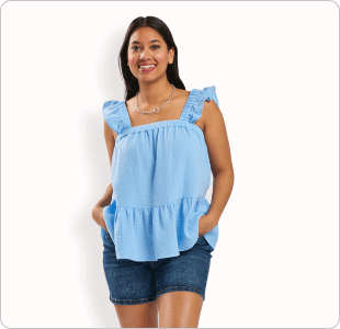 mySTYLE Women's Mykonos Sleeveless Baby Doll Top