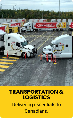 Transportation and logistics Delivering essentials to Canadians.