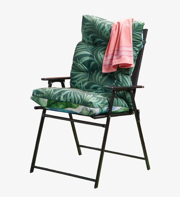 green tropical highback cushion