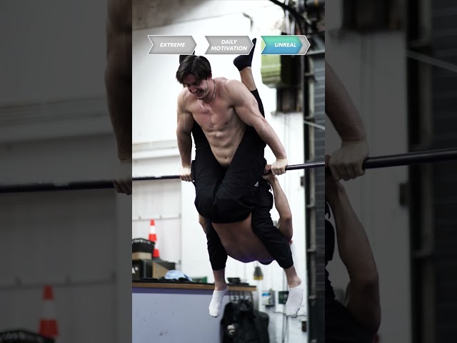 Lifting Weights While Hanging In The Air | Extreme Workouts | People Are Awesome #shorts