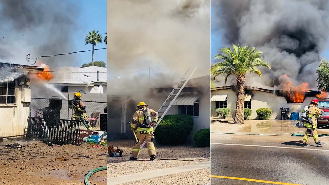 11 people, 6 dogs displaced after Phoenix house fire