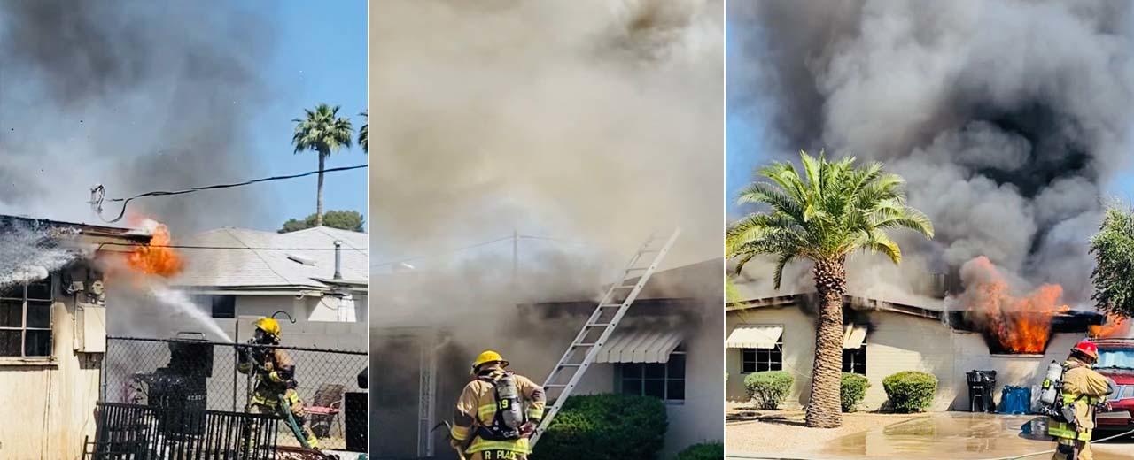 11 people, 6 dogs displaced after Phoenix house fire
