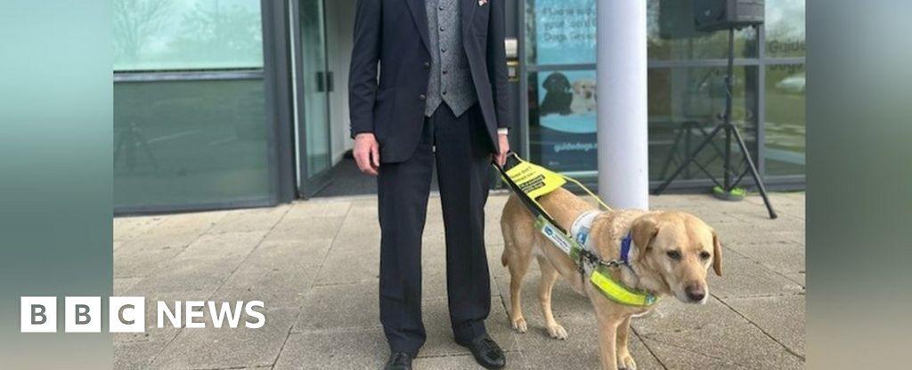 Blind ex-England footballer Dave Thomas opens Newcastle guide dogs centre