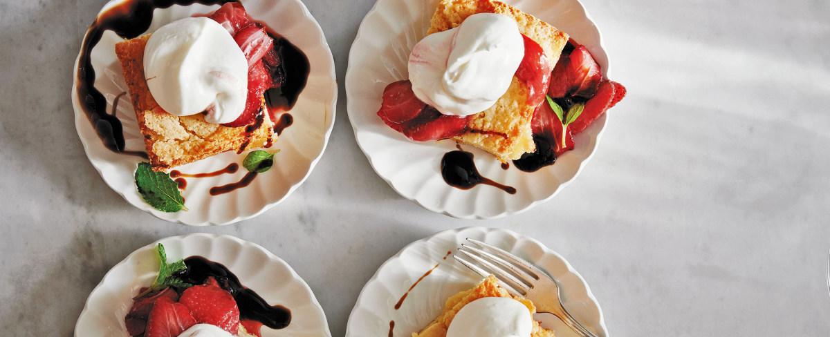 Joanna Gaines' Butter Cake with Roasted Strawberries and Balsamic Recipe