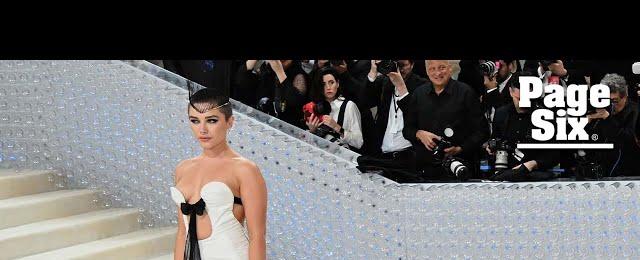 Florence Pugh debuts shaved head on Met Gala 2023 red carpet