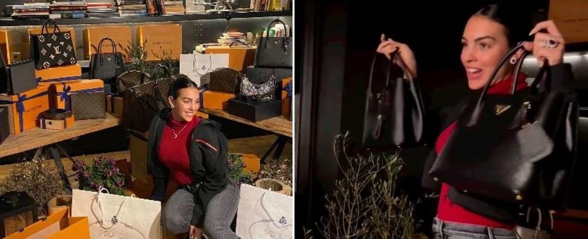 Georgina sorprende a sus "queridas" por el estreno de su reality en Netflix con bolsos de Louis Vuitton y Prada