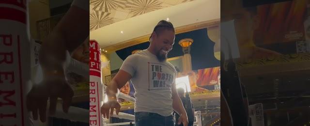 Showtime Shawn Porter Tosses T-Shirts at Davis vs. Garcia Workouts #shorts