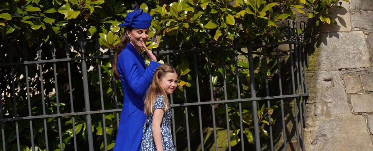 Kate Middleton and Princess Charlotte Matched In Bright Blue For Easter Service With Royals
