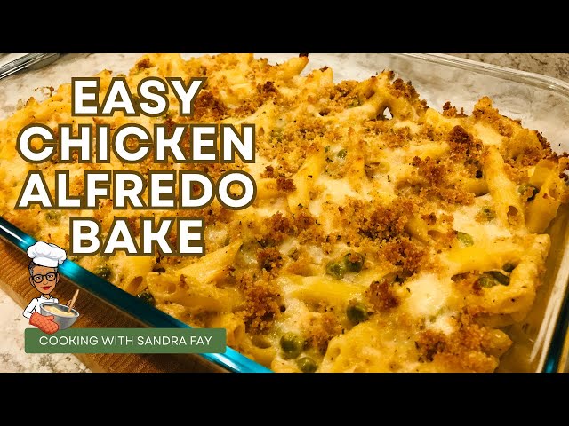 Easy Chicken Alfredo Bake Recipe | Pasta Side Dish | One Dish Meal | Easy Casserole Recipe