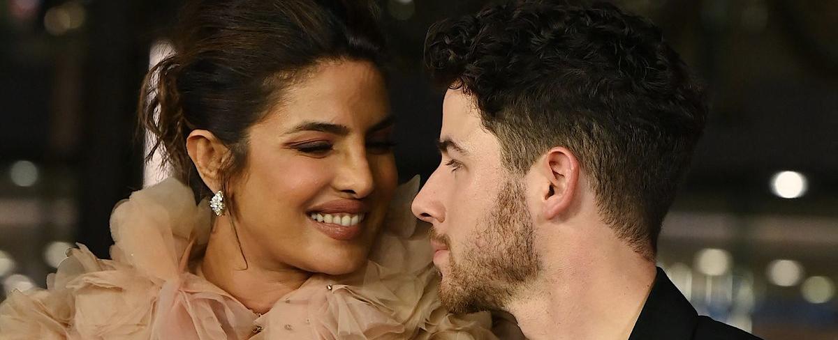 Priyanka Chopra Wears Nude Gown With Nick Jonas at Mumbai Cultural Centre Opening