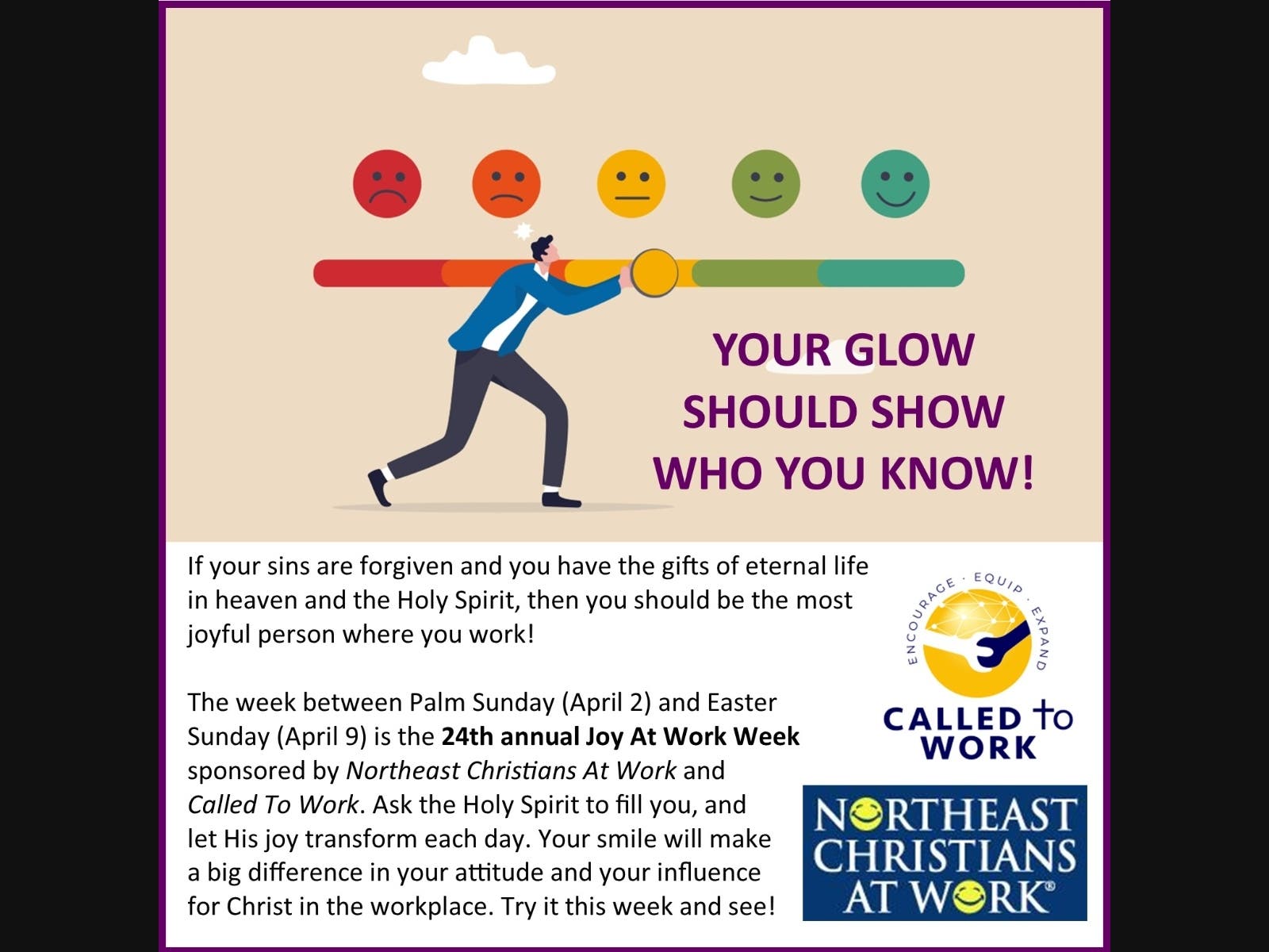 Workplace ministries launch 24th annual Joy At Work Week on April 2-9