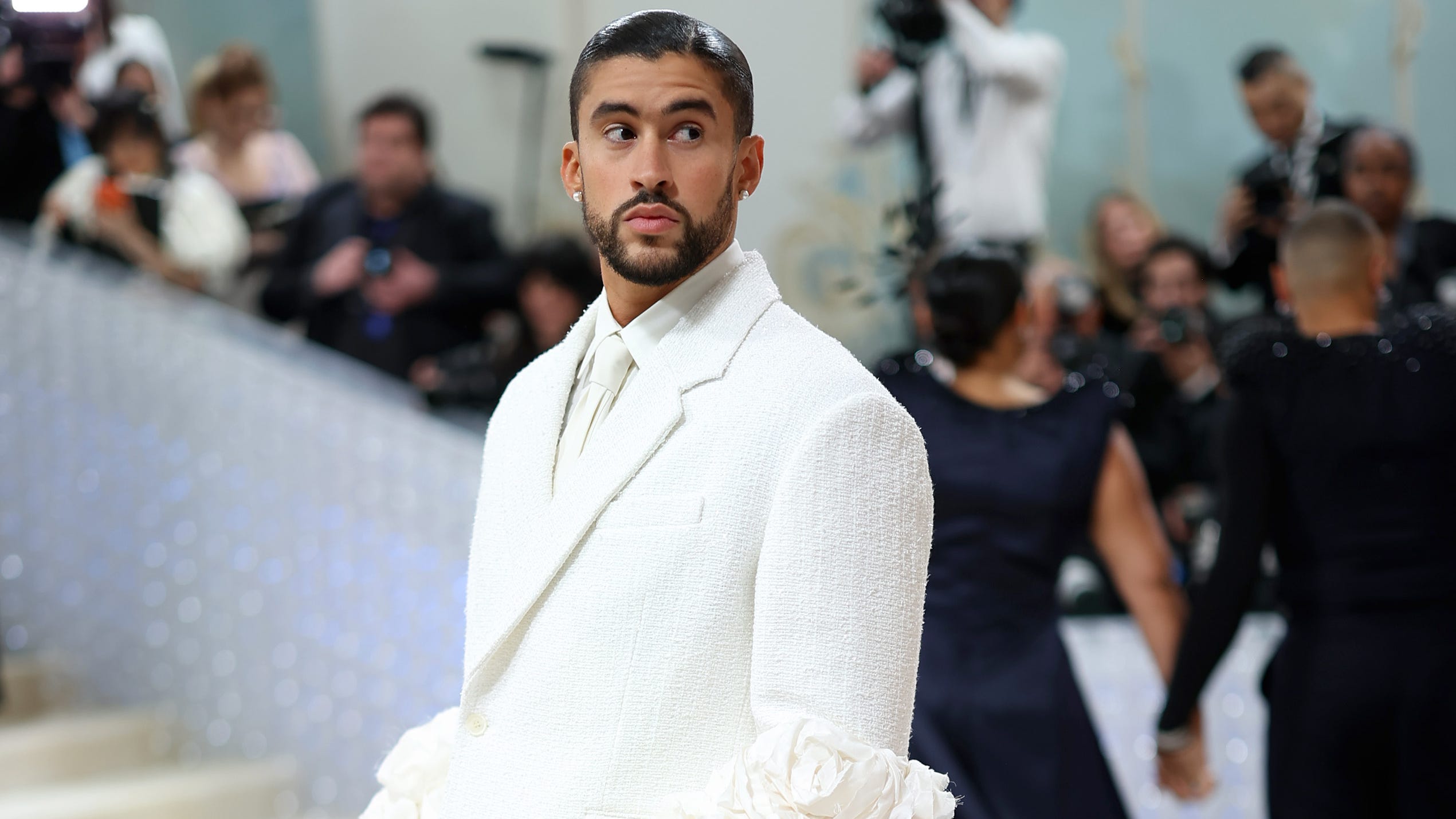 Bad Bunny's backless Jacquemus suit set the Met Gala carpet ablaze