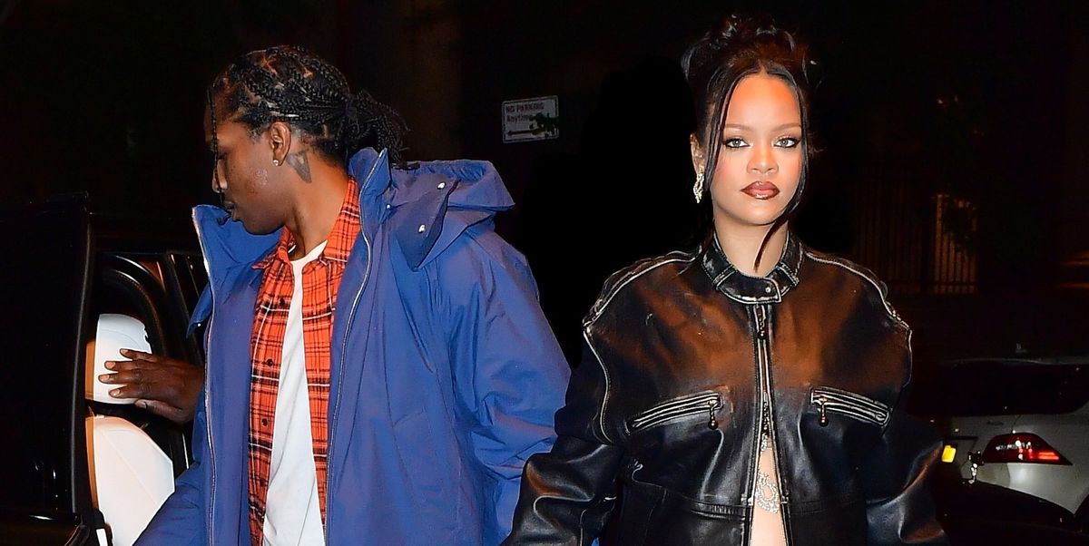 Rihanna Wore No Top, an Open Coat, and Micro Skirt for Date With A$AP Rocky