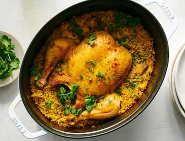 One-Pot Whole Roasted Chicken and Rice Recipe