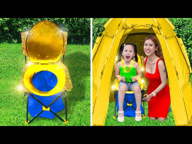 Rich vs Poor Camping Life Hacks for Smart Parents | Easy Parents Hacks and Tricks By T-FUN