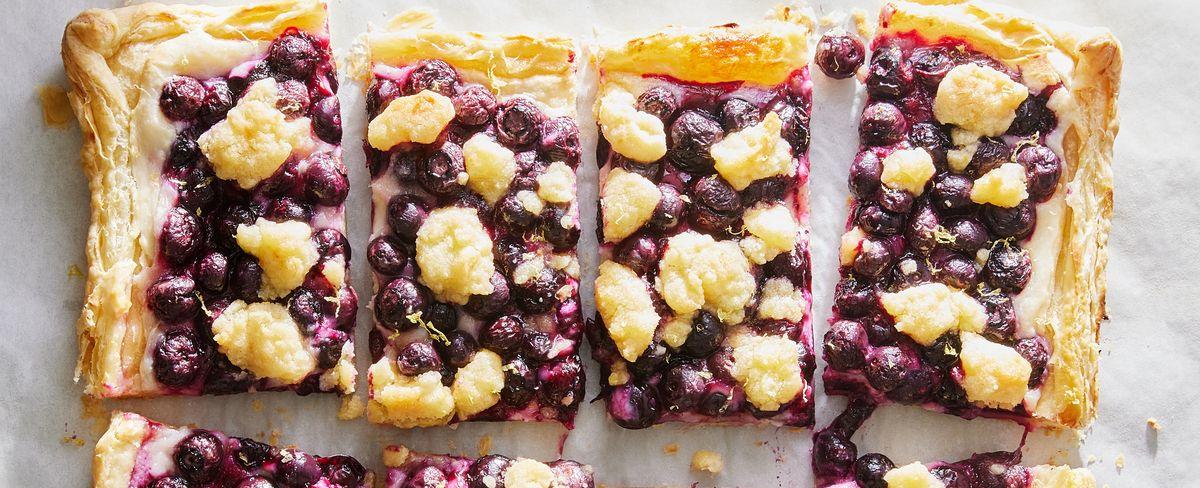 Easy Lemon Blueberry Puff Pastry Tart Recipe