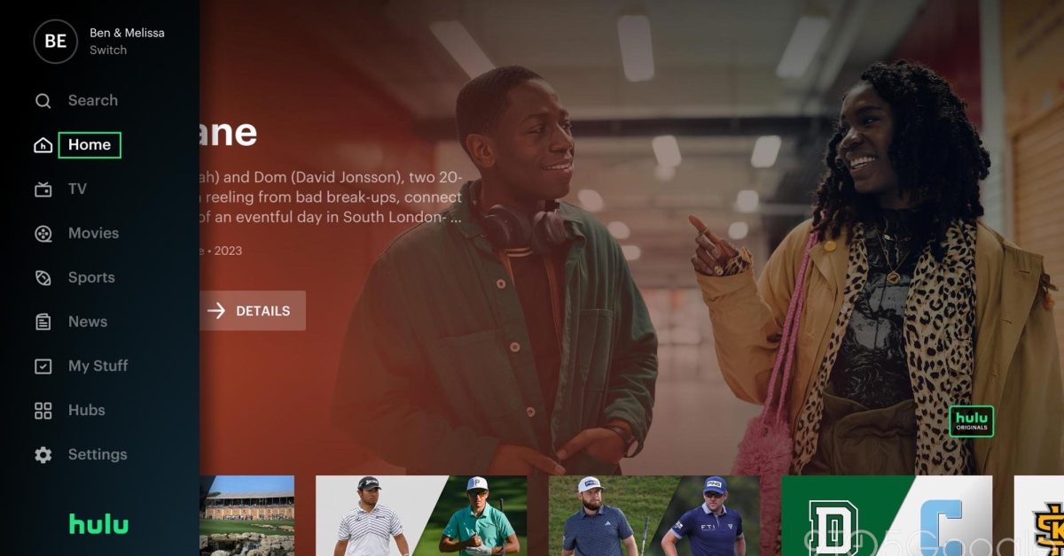 Hulu for Apple TV gets revamped navigation with new sidebar