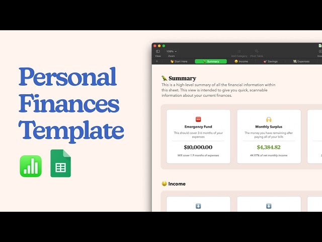 Personal Finances Spreadsheet - Apple and Google