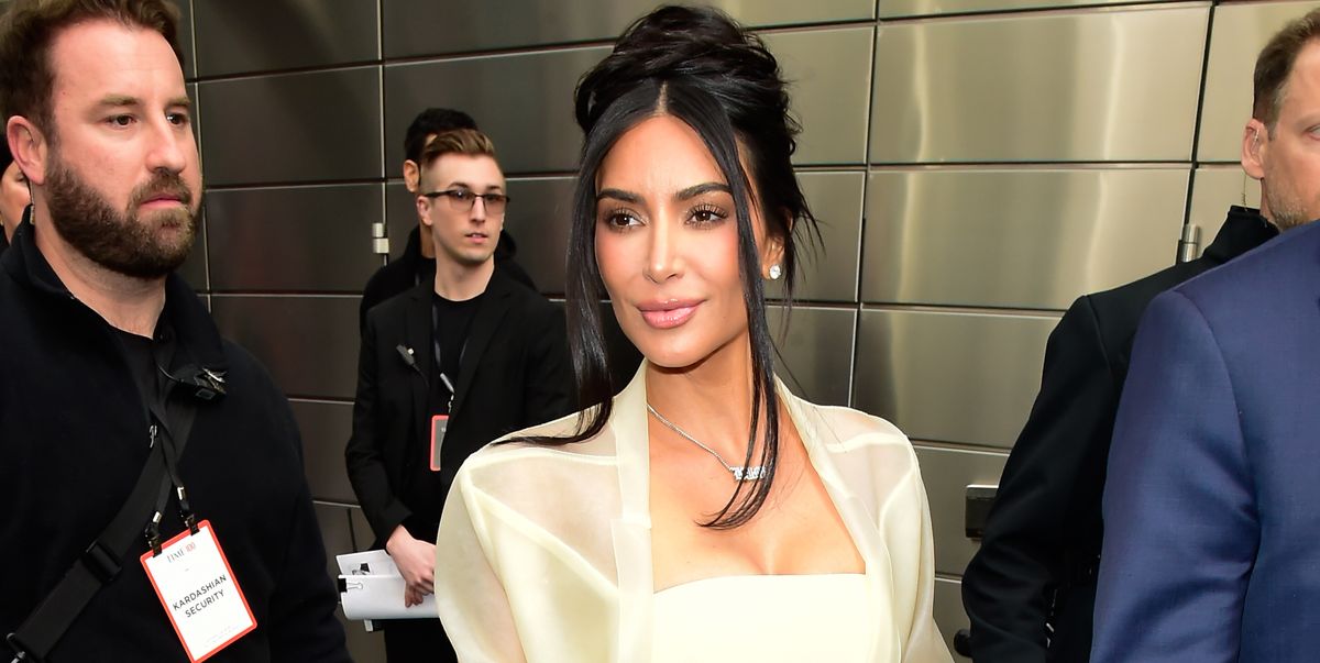 Kim Kardashian Wears Bandeau and See-Through Pantsuit for Time 100 Talk