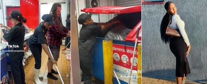 “I Am Not Ashamed”: Pretty Lady Who Works as Cleaner Abroad Shares Video at Workplace, Warns Friends