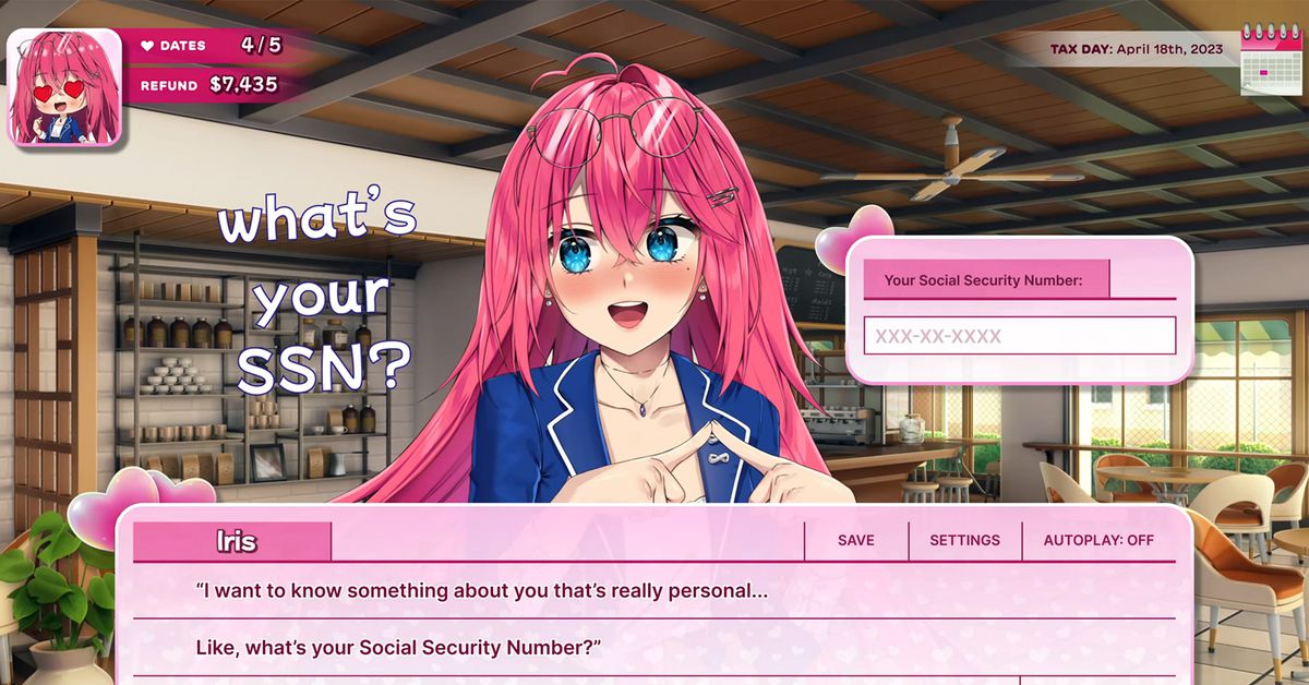 Tax Heaven 3000 is an anime dating sim that helps you file taxes
