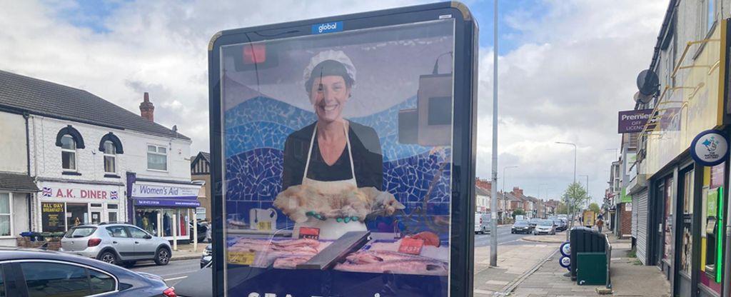 Eating fish same as eating cats, Cleethorpes animal rights poster suggests