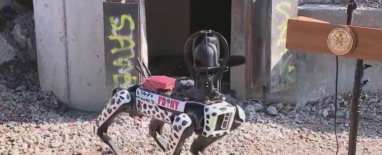 Robotic dogs, drones put into action in Lower Manhattan parking garage collapse