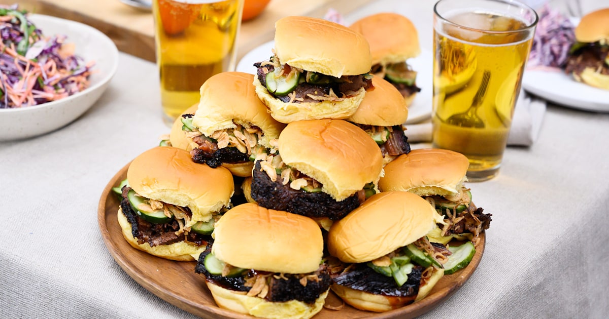 Brisket Sandwich with Crispy Onions and Pickles Recipe