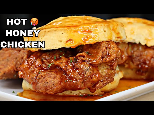 Southern Fried Hot Honey Fried Chicken Biscuit | Buttermilk Fried Chicken Recipe