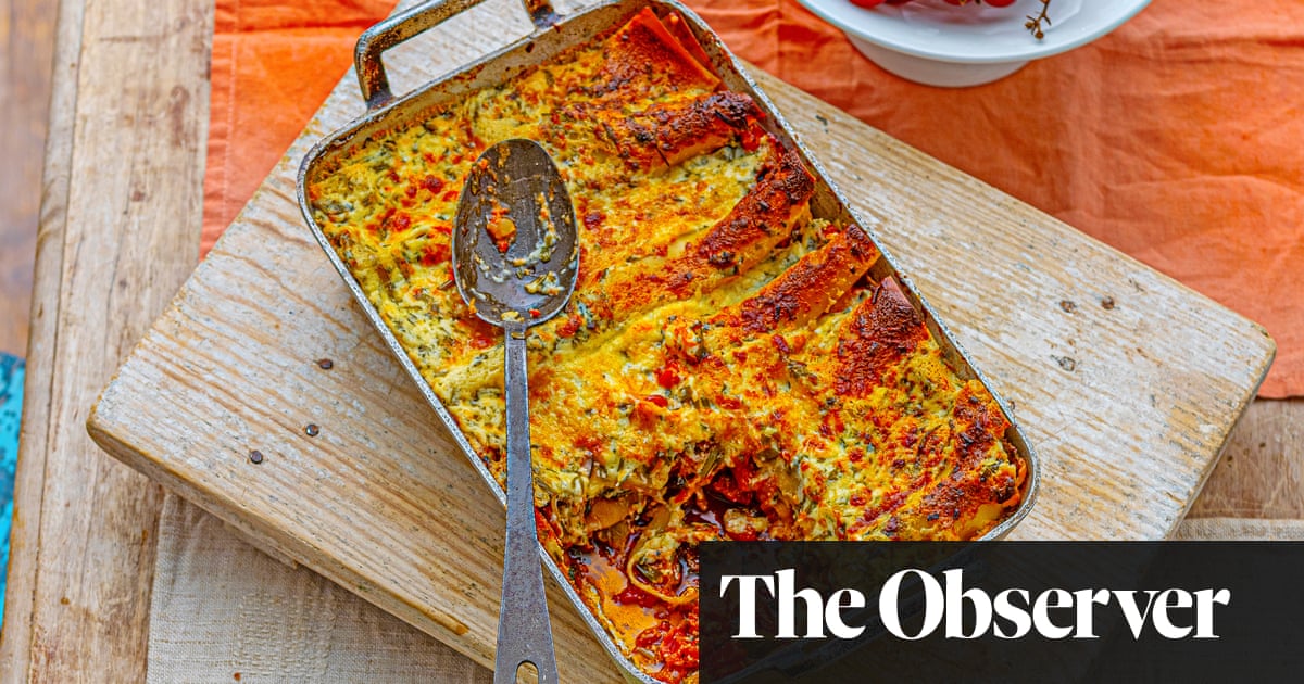 Courgette, creme fraiche and pecorino lasagne recipe by Mattie Taiano