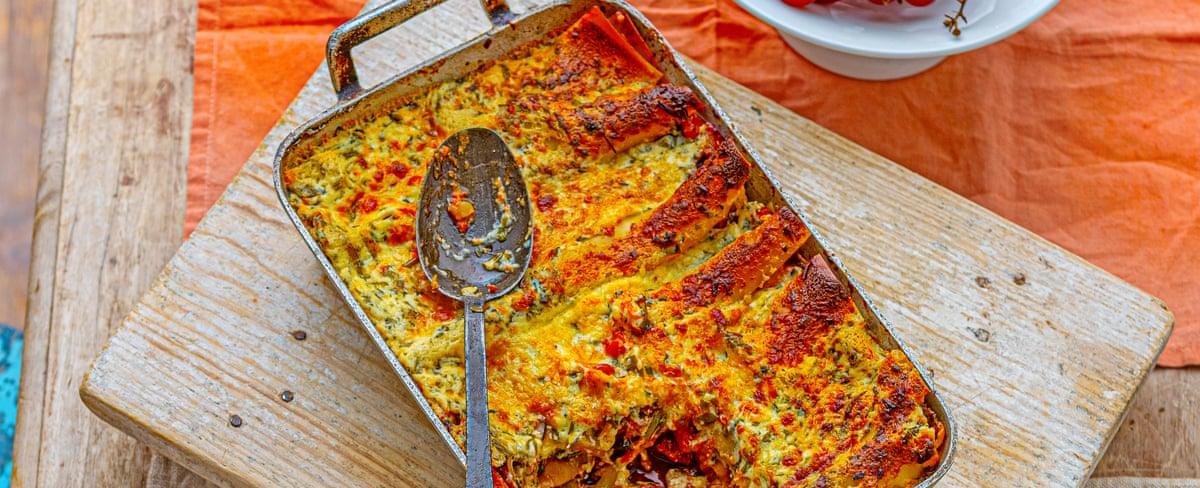 Courgette, creme fraiche and pecorino lasagne recipe by Mattie Taiano