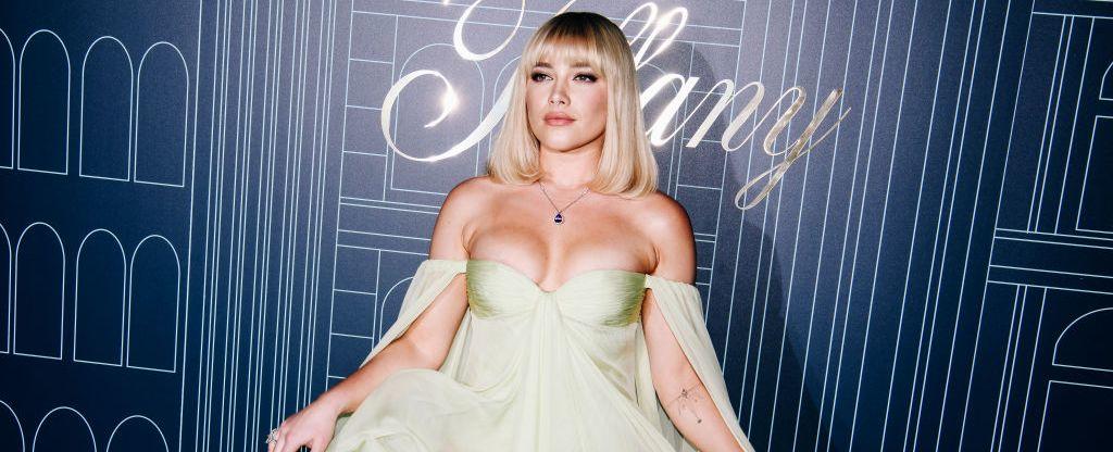 Florence Pugh Showed Off a Sheer Valentino Gown and Bangs at a Tiffany & Co. Party
