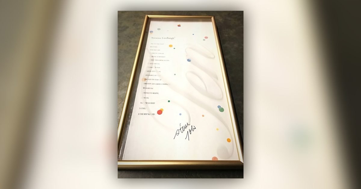 This Steve Jobs autographed award could be yours